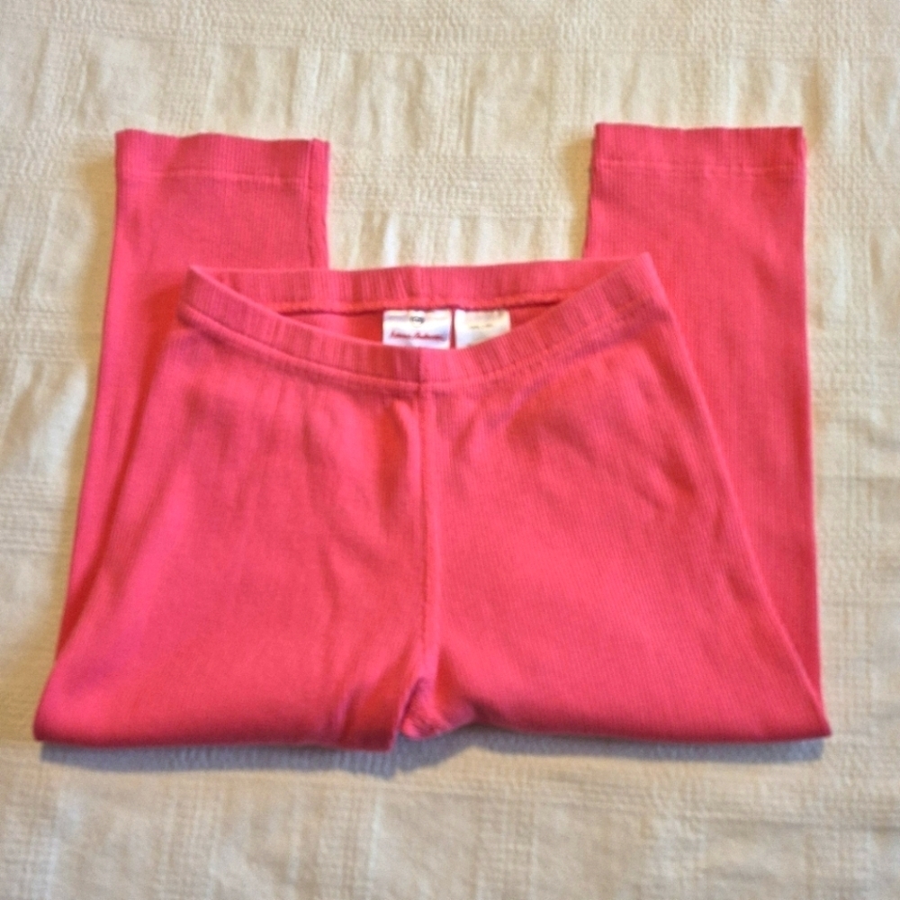 Hanna Andersson girls size 140 or 10 pink ribbed capri leggings, EUC
